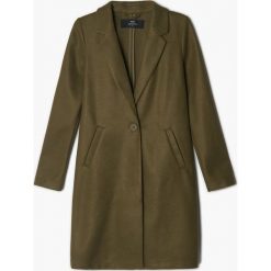 Długi dzianinowy płaszcz - Khaki. Brązowe płaszcze Cropp, l, bez wzorów, z dzianiny, bez kaptura. Za 139.99 zł.