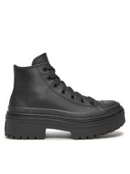 Converse Trzewiki Chuck Taylor All Star Lugged Heel Leather Platform A10369C Czarny. Czarne botki Converse, bez wzorów, ze skóry, retro, bez obcasa, na płaskiej podeszwie, bez zapięcia. Za 409.99 zł.