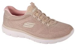 Buty treningowe damskie, Skechers Summits - Fun Flair. Brązowe buty treningowe Skechers, bez wzorów, z materiału, przed kostkę, bez zapięcia, na fitness i siłownię. Za 239.99 zł.