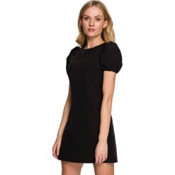 Elegancka sukienka mini krótkie bufiaste rękawy czarna. Czarne sukienki Sukienki.shop, na imprezę, l, bez wzorów, eleganckie, bez kołnierzyka, bez ramiączek, mini. Za 249.00 zł.