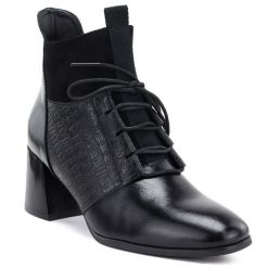 Botki damskie ocieplane na obcasie czarne Vinceza 58670. Czarne botki VINCEZA, bez wzorów, ze skóry ekologicznej, eleganckie, bez obcasa, na obcasie, bez zapięcia. Za 229.99 zł.