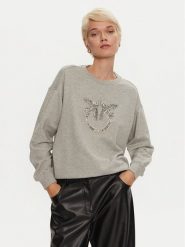PINKO Bluza Nelly 100534 A24F Szary Regular Fit. Szare bluzy Pinko, m, bez wzorów, z bawełny, bez kaptura. Za 979.99 zł.
