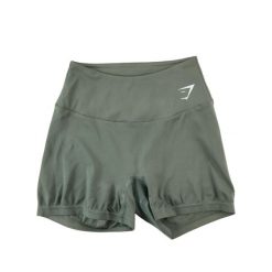 Second life - Gymshark damskie szorty codzienne bezszwowe - Stan bardzo dobry. Szare szorty sportowe Gymshark, bez wzorów, z tkaniny, na fitness i siłownię. Za 63.86 zł.