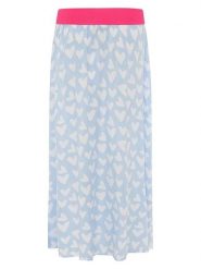 Zwillingsherz Spódnica "Hearts Allover" w kolorze błękitnym rozmiar: S/M. Niebieskie spódnice Zwillingsherz, na co dzień, m, bez wzorów, z wiskozy, maxi, proste. Za 104.99 zł.