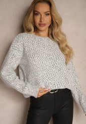 Szary Sweter z Dodatkiem Wiskozy o Kroju Oversize Tariael. Szare swetry Renee, na zimę, m, bez wzorów, z wiskozy, casualowe, bez ramiączek. W wyprzedaży za 55.99 zł.