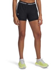 Under Armour Szorty funkcyjne 2w1 w kolorze czarnym rozmiar: M. Czarne szorty sportowe Under Armour, bez wzorów, outdoorowe. Za 132.36 zł.