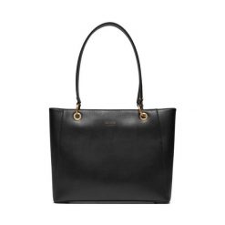 Torebka Guess. Czarne shopper bag Guess, z aplikacjami, bez dodatków. Za 459.99 zł.