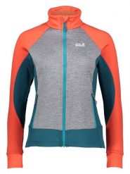 Jack Wolfskin Kurtka polarowa "Sky Peak" w kolorze pomarańczowo-turkusowo-szarym rozmiar: S. Pomarańczowe kurtki Jack Wolfskin, s, bez wzorów, z polaru, bez kaptura. Za 236.61 zł.