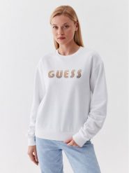 Guess Bluza W3YQ13 K8802 Biały Relaxed Fit. Białe bluzy Guess, s, z aplikacjami, z syntetyku, bez kaptura. Za 229.99 zł.