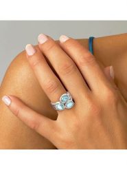 Les Petites Précieuses Srebrny pierścionek z topazem rozmiar: 52. Szare pierścionki Les Petites Précieuses, z topazem, srebrne. Za 192.95 zł.