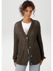 Aniston Kardigan w kolorze ciemnobrązowym rozmiar: 38. Brązowe swetry Aniston, bez wzorów, bez ramiączek. Za 96.45 zł.