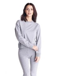 Damska bluza z okrągłym dekoltem Greysongreys. Szare bluzy LEONE 1947 APPAREL, na zimę, l, bez wzorów, z bawełny, sportowe, bez ramiączek, z kapturem. Za 84.16 zł.
