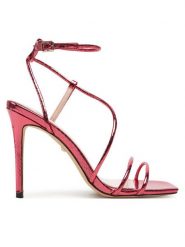 Marciano Guess Sandały 5GGZ34 7325A Czerwony. Czerwone sandały Marciano Guess, z aplikacjami, ze skóry, bez obcasa, na szpilce, bez zapięcia. Za 779.99 zł.