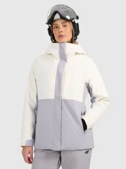 4F Kurtka narciarska w kolorze kremowym rozmiar: S. Brązowe kurtki narciarskie 4f, m, bez wzorów, bez kaptura, narciarskie. Za 318.37 zł.