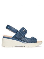 Hispanitas Sandały HV264636 C003 Granatowy. Niebieskie sandały Hispanitas, bez wzorów, z materiału, bez obcasa, na płaskiej podeszwie, bez zapięcia. Za 609.99 zł.