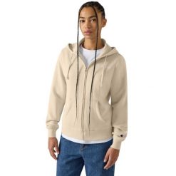 Bluza damska Champion Full Zip Hoodie Sweatshirt. Brązowe bluzy z kapturem Champion, s, bez wzorów, z bawełny. Za 205.99 zł.