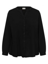 KAFFE curve Bluzka w kolorze czarnym rozmiar: 48. Czarne bluzki KAFFE curve, bez wzorów, z bawełny, bez kołnierzyka, bez ramiączek. Za 126.99 zł.