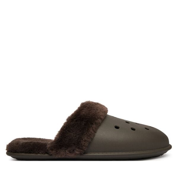 Kapcie Crocs. Brązowe kapcie Crocs, bez wzorów. Za 199.99 zł.