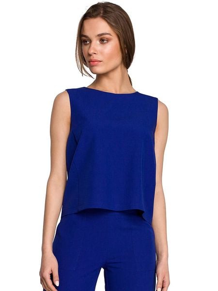 Stylove Top w kolorze granatowym rozmiar: M. Niebieskie topy Stylove, m, bez wzorów, bez kołnierzyka, bez ramiączek. Za 96.37 zł.