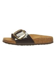 Birkenstock Klapki "Madrid Big Buckle" w kolorze czarnym rozmiar: 36. Czarne klapki Birkenstock, bez wzorów, klasyczne, z otwartym noskiem, bez obcasa, bez zapięcia. Za 170.47 zł.