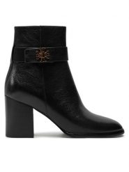 Tory Burch Botki T Lock 158808 Czarny. Czarne botki Tory Burch, bez wzorów, ze skóry, bez obcasa, na słupku, bez zapięcia. Za 1,859.00 zł.