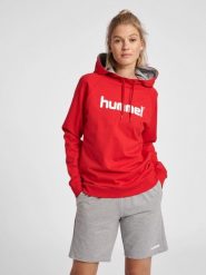 Bluza sportowa z kapturem damska Hummel Go Cotton Logo Hoodie Woman. Niebieskie bluzy z kapturem Hummel, xl, bez wzorów, z bawełny, z kapturem, do piłki ręcznej. Za 198.85 zł.