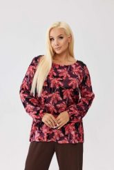 Wiskozowa bluzka Amira Rosallia z wiązaniem na plecach PLUS SIZE XXL OVERSIZE JESIEŃ. Czerwone bluzki Moda Size Plus Iwanek, plus size, bez wzorów, z tkaniny, eleganckie, bez kołnierzyka, plus size, bez ramiączek. Za 199.90 zł.