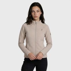 Bluza polarowa damska AULP SIMIX oddychająca. Brązowe bluzy bez kaptura Aulp, xl, bez wzorów, z materiału, bez kaptura, trekkingowe. Za 259.99 zł.