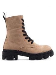 DeeZee Botki WS5598-23 Brązowy. Brązowe botki DeeZee, bez wzorów, z materiału, bez obcasa, na płaskiej podeszwie, bez zapięcia. Za 107.99 zł.