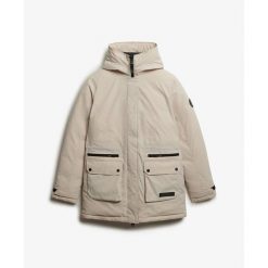 Parka dla kobiet Superdry City. Szare płaszcze Superdry, l, z aplikacjami, klasyczne, bez kaptura. Za 599.00 zł.