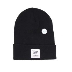 Recyklingowa Czapka Beanie - Jeden Rozmiar - (Czarny). Czarne czapki zimowe SURF MONKEY, bez wzorów, z materiału. Za 119.95 zł.