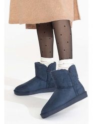 Blackfield Botki zimowe "Bellevue" w kolorze granatowym rozmiar: 36. Niebieskie botki Blackfield, bez wzorów, z materiału, bez obcasa, bez zapięcia. Za 126.15 zł.