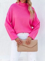 LA Angels Sweter w kolorze różowym rozmiar: S. Różowe swetry LA Angels, s, bez wzorów, bez ramiączek. Za 205.93 zł.