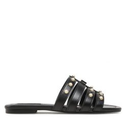 Klapki Liu Jo. Czarne klapki Liu Jo, bez wzorów, bez obcasa, bez zapięcia. Za 379.99 zł.