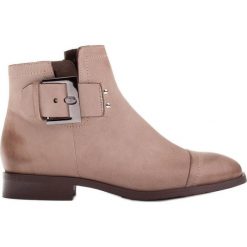 Marco Shoes Botki z klamrą ozdobną beżowy. Brązowe botki Marco Shoes, bez wzorów, bez obcasa, bez zapięcia. Za 399.00 zł.