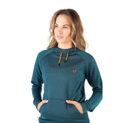 Scout - bluza termiczna z kapturem 100% wełna merino (260 g/m²). Zielone bluzy WOOLONA, m, bez wzorów, z wełny, sportowe, bez ramiączek, z kapturem. W wyprzedaży za 540.00 zł.