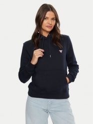 Guess Jeans Bluza W4YQ04 KC811 Granatowy Regular Fit. Niebieskie bluzy Guess Jeans, xl, z aplikacjami, z bawełny, bez kaptura. Za 219.99 zł.