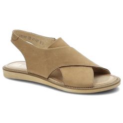 Brązowe Sandały Nessi Wygodne Skórzane Buty. Brązowe sandały Nessi, bez wzorów, bez obcasa, bez zapięcia. Za 279.00 zł.