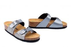 DR. BRINKMANN 701164-09 anthrazit, klapki damskie. Szare klapki Dr. Brinkmann, bez wzorów, bez obcasa, na koturnie, bez zapięcia. Za 214.90 zł.