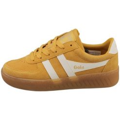 Damskie zamszowe buty sportowe Gola Grandslam. Białe buty treningowe Gola, bez wzorów, z zamszu, bez zapięcia. Za 449.00 zł.