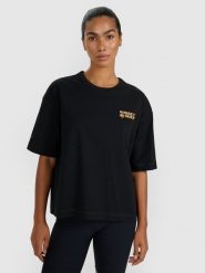 4F T-shirt oversize z nadrukiem damski - różowy XS. Niebieskie t-shirty 4f, xl, bez wzorów, z bawełny, klasyczne, bez kołnierzyka, bez ramiączek. Za 59.99 zł.