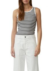 S.Oliver Top w kolorze czarno-białym rozmiar: 46. Białe topy S.Oliver, s, bez wzorów, bez kołnierzyka, bez ramiączek. Za 43.99 zł.