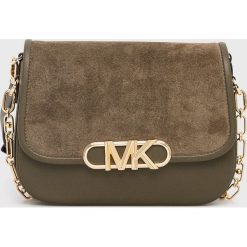 MICHAEL Michael Kors torebka skórzana kolor zielony. Zielone listonoszki MICHAEL Michael Kors, bez wzorów, na ramię, bez dodatków. W wyprzedaży za 1,259.90 zł.