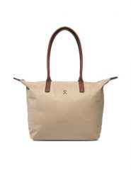 Tommy Hilfiger Torebka Popette Tote AW0AW17711 Brązowy. Brązowe torebki klasyczne Tommy Hilfiger, bez wzorów, z materiału, bez dodatków. Za 339.99 zł.