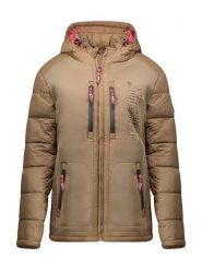 Canadian Peak Kurtka zimowa "Beachweak" w kolorze jasnobrązowym rozmiar: XL. Brązowe kurtki Canadian Peak, na zimę, xl, bez wzorów, z puchu, bez kaptura. Za 217.99 zł.