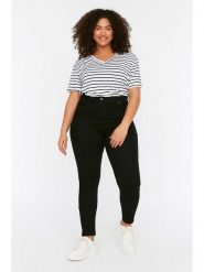 Trendyol Dżinsy - Skinny fit - w kolorze czarnym rozmiar: 46. Czarne jeansy Trendyol, bez wzorów, klasyczne, z podwyższonym stanem. Za 83.42 zł.