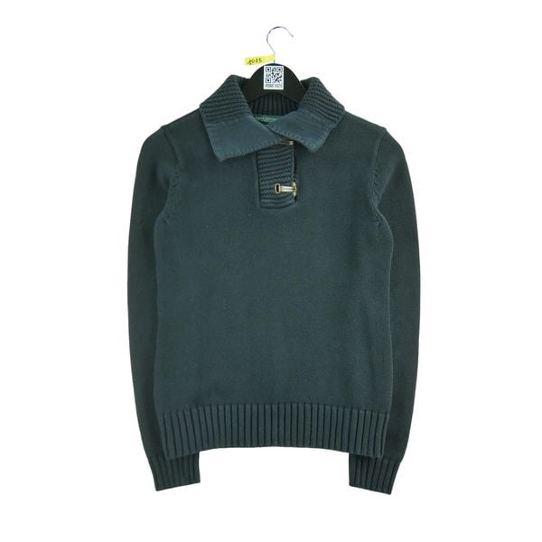 Damski czarny sweter. Czarne swetry Ralph Lauren, l, bez wzorów, z materiału, eleganckie, bez ramiączek. Za 85.16 zł.