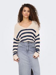 ONLY Sweter w kolorze beżowym rozmiar: XS. Brązowe swetry ONLY, xs, bez wzorów, bez ramiączek. Za 44.09 zł.