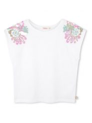 Billieblush Top w kolorze białym rozmiar: 152. Białe topy Billieblush, bez wzorów, z bawełny, bez kołnierzyka, bez ramiączek. Za 100.52 zł.