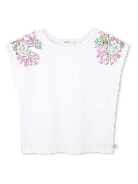 Billieblush Top w kolorze białym rozmiar: 152. Białe topy Billieblush, bez wzorów, z bawełny, bez kołnierzyka, bez ramiączek. Za 100.52 zł.